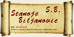 Stanoje Biljanović vizit kartica